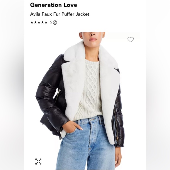 NWT GENERATION LOVE Avila faux fur combo puffer jacket vegan leather moto coat - Picture 1 of 16